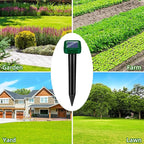 Solar Powered Mole Repellent Ultrasonic Outdoor, 8 Packs Snake Skunk Gopher Vole Rodent Deterrent, Waterproof Repeller for Yard Lawn Garden to Get Rid of Groundhog Chipmunk Raccoon