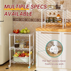 Golpart 3 Tier Adjustable Storage Shelves Heavy Duty Metal Utility Shelf Wire Shelving Unit Organizer Rack for Home Kitchen Office Bathroom Pantry Room 12" D x 18" W x 30" H
