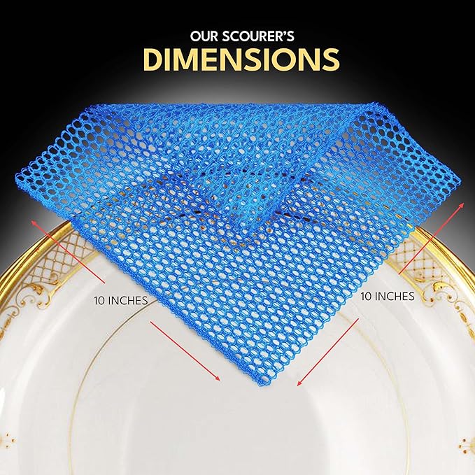 Non Scratch Dish Scrubbers for Cleaning Dishes (3PK) - Reusable Kitchen Sponge - Replace Dish Sponges for Washing Dishes - Best Household Scrubbing Pad & Alternative Dishwashing Scrub Pads Supplies