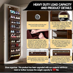 Kotkn 10 Tier Over The Door Organizer - Heavy Duty Hanging Storage Rack with Sturdy Oxford Fabric, Holds 20+ Pairs of Footwear, Boots & Sneakers, Saves 50% Closet Space (Dark Curry)
