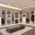 MODCART 2 Drawer Short Tower Closet Unit, Modular Closet System, Wood Closet System Organizer with Storage for Walk In Closets, Clothing Rack Closet for Hanging Clothes, Bedroom, White, 19.5"W