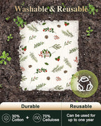 6 Pack Christmas Swedish Dishcloths for Kitchen - Reusable Dish Cloths for Washing Dishes Absorbent Cute Holiday Kitchen Towels Cleaning Sponge, Green Xmas Theme