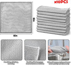 XANGNIER 10 Pcs Multipurpose Wire Dishwashing Rags for Wet and Dry,2024 New Multifunctional Non-Scratch Wire Dishcloth,Wire Cleaning Cloth,Non Scratching Metal Wire Rag for Kitchen,Counter,Dishes,Sink