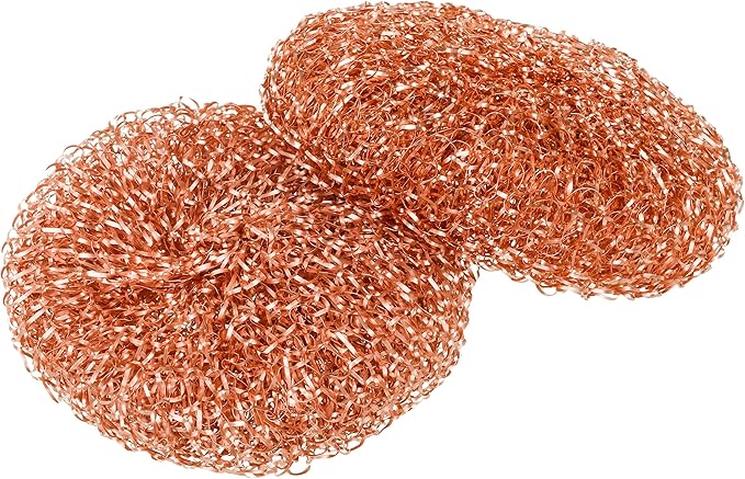 Redecker Real Copper Pot Scrubbers – Double-Layer Copper Scouring Pads for Pots, Pans, Dishes & More – Gentle, Scratch-Free Cleaning – Durable Copper Sponge Scrubber, Set of 2