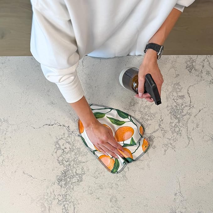 Reusable Paper Towels - 10 Pack - Roll of Washable Cotton Cloth Paper Towels - Paperless Reusable Napkins Cloth Washable - Absorbent + Long Lasting - Zero Waste Products - (Valencia)