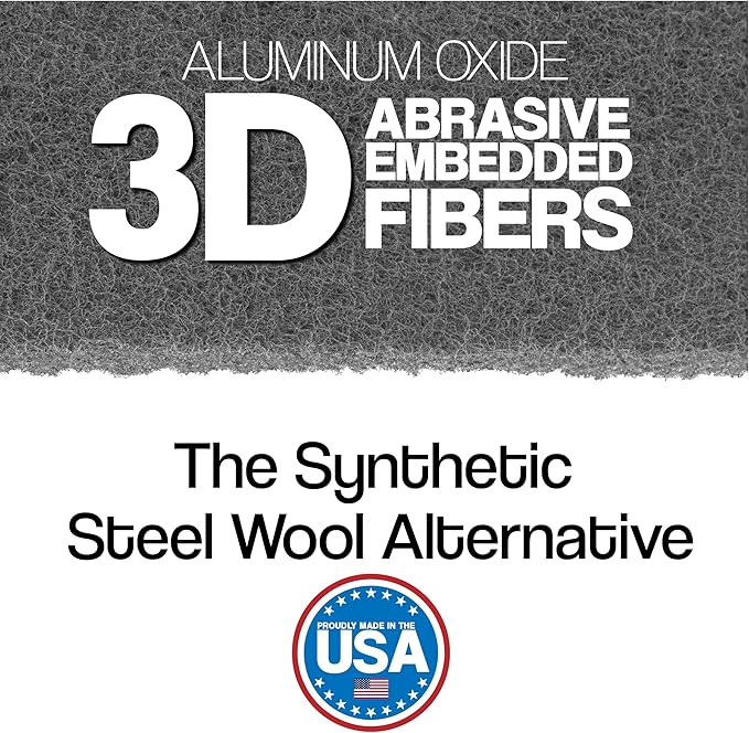 6" x 9" Non-Woven Surface Prep Finishing Pads for Wood, Metal, Smooth Surfaces Before Final Finish, Oxidation Removal, Restore Shine, Very Fine Scuff Pads for Paint Prep - 800 Grit - 10 Pack (Gray)