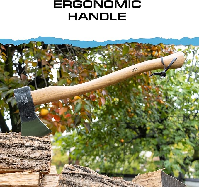 PRANDI Professional Axe 3.97lb - Hickory Handle 27.58in - Ideal for Firewood, Felling, and Chopping - Made in Italy