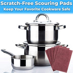 Heavy Duty XL Red Scouring Pads. 6x9 in 5 Pack of Scrubber Tools for Cleaning Stainless Steel Pots, Pans, Grills and Griddles. Extra Large Pad for Outdoor Use on Railings and Tiles.