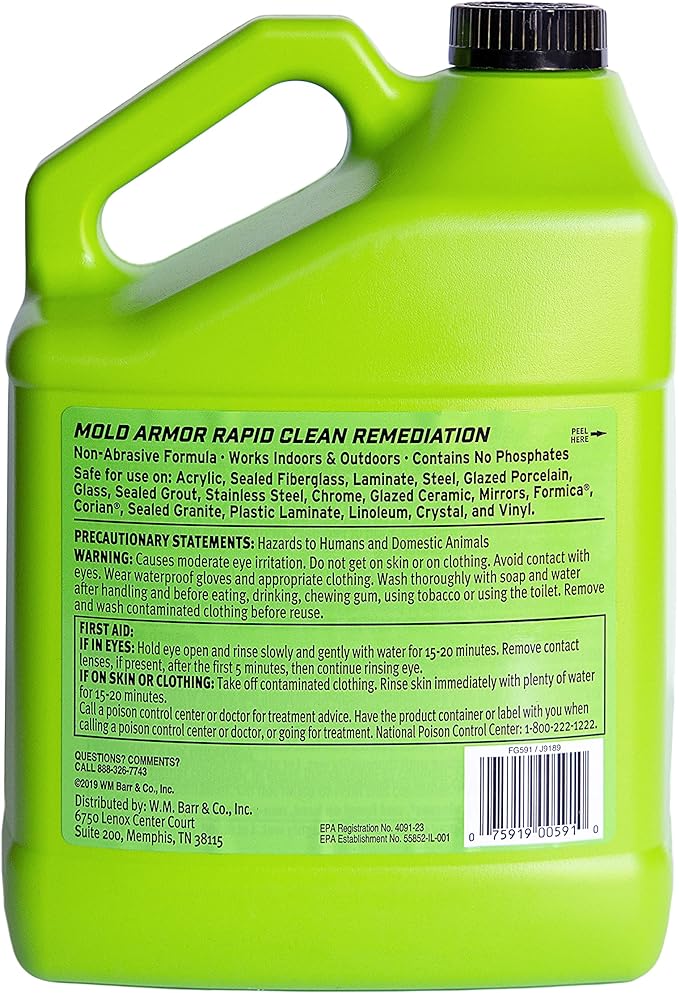 Mold Armor Rapid Clean Remediation, 1 Gallon; Kills, Cleans & Prevents Mold & Mildew