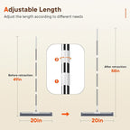Floor Squeegee for Concrete Floors, 180° Rotating Silicone Broom, Squeegee for Floor with Long Handle and Dual-Sided Blade Design, Water and Pet Hair Remover for Bathroom Floors, Tile, Deck and Glass