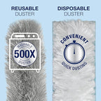 Bona High Performance Dusting System - 1 Extendable Handle, 3 Disposable Dusters, 1 Reusable Duster, & 1 Storage Bag - Extendable Dusting Kit