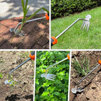 Weed Remover Tool,2024 New Weeding Tools Gardening,Weed Puller Tool with Long Handle (Plastic Handle Silver)