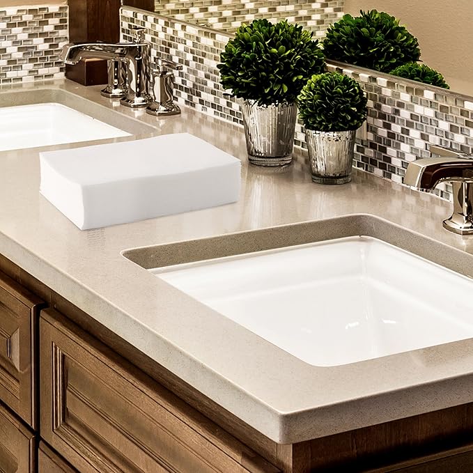 1000-Pack BloominGoods Disposable Bathroom Napkins | Linen-Feel Guest Towels, Made In USA | Cloth-Like Hand Tissue Paper, White, 12" x 17"