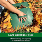 GardenHOME Leaf Scoops Hand Rakes, Large Leaf Grabbers for Yard Work and Garden Use, Clear and Collect Garden Rake, Leaf Scooper and Claws for Leaves, Lawn Debris, and Trash Cleanup, Green
