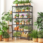 REIBII 6-Tier Storage Shelves Metal Shelving for Storage Load 1000 LBS,Wire Shelves Heavy Duty Shelving Unit Adjustable Pantry Shelf Bathroom Kitchen Garage 24" W x 14" D x 71" H, Black