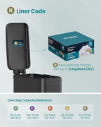 SONGMICS Trash Bags for 2.6-Gallon (10 L) Trash Cans, Drawstring Kitchen Garbage Bags, Pre-Separated, Quick-Dispense Box, Liner Code R, 2 Rolls, 80 Count, White UKRB011A02