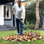 Garden Rake for Leaves, Heavy Duty Metal Adjustable Leaf Rake for Lawns, Length 37"-68", Adjustable Expandable Head 8"-15", Garden Tools for Lawn Garden Yard Flowers Beds Bush