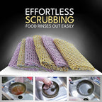 Heavy Duty Dish Scrubbers, Non-Scratch Scouring Pads - Odorless & Long Lasting Mesh Dish Cloth - Replace Sponges - Kitchen, Floor and Bathroom Usage - Made in Korea (2 Pcs)