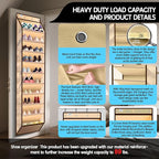 Kotkn 10 Tier Over The Door Organizer - Heavy Duty Hanging Storage Rack with Sturdy Oxford Fabric, Holds 20+ Pairs of Footwear, Boots & Sneakers, Saves 50% Closet Space(Beige)
