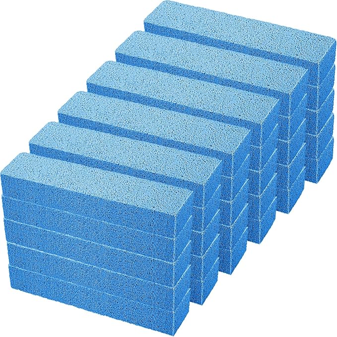 Norme 30 Pieces Pumice Stones for Cleaning Pumice Scouring Pad, Pumice Stick Cleaner for Removing Toilet Bowl Ring, Bath, Household, Kitchen, Pool, 5.9x1.4x0.9 Inch(Blue)