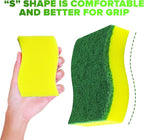 (6 Pack) Heavy Duty Scrub Sponges by SCRUBIT – Kitchen Dish, Sink and Bathroom Cleaning Scrubber Sponge - with Non-Smell Scouring Pad