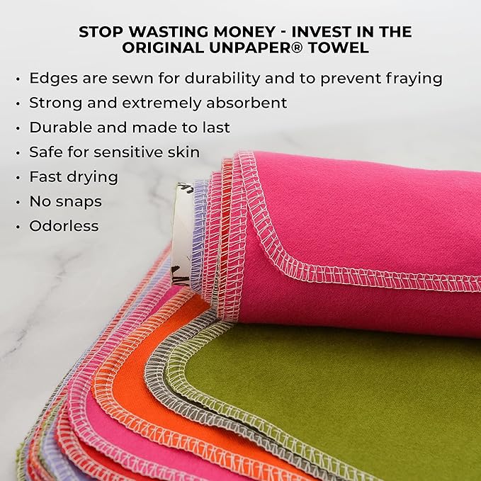 Marley's Monsters UNpaper Towels - 24 Count roll, Reusable Paper Towels, Paperless, Cotton, Tree Free (Cactus)