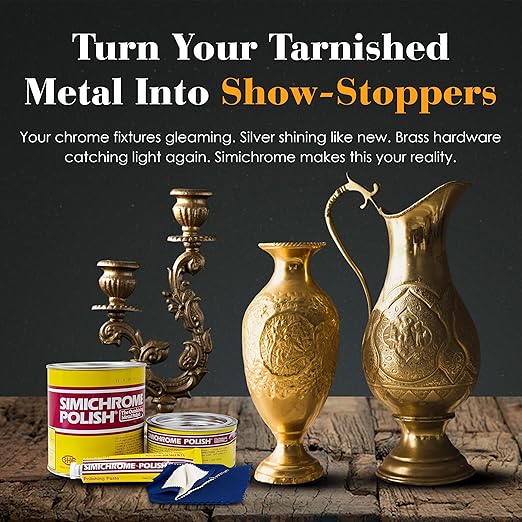Rosenthal Collection Simichrome Polish - Metal Polish Compound for Chrome, Aluminum, Pewter & Jewelry Restoration - 50g Tube + Polishing Cloth