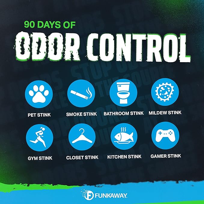 FunkAway Supercharged Odor Absorbing Beads, 12 oz., Eliminate Smoke, Pet and Bathroom Odors for Long-Lasting Results (Pack of 2)