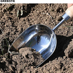 GREBSTK 13.2IN Hand Large Capacity Stainless Steel Ice Scoop Soil Shovel Stainless Steel Gardening Trowel for Ice Machines, Buckets, Dog Food, Flour, and Canisters – Ideal for Bar, Garden, Parties