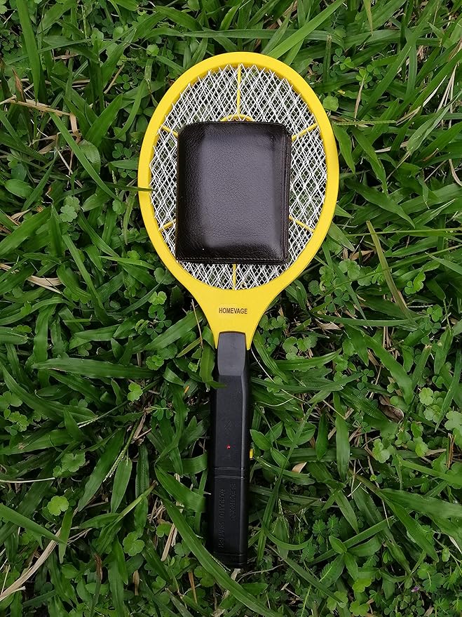 Electric Fly Swatter - Bug Zapper - Best High Voltage Handheld Mosquito Killer - Wasp, Fruit Fly, Insect Trap Racket for Indoor, Travel, Camping and Outdoor Control (2 AA Batteries Included)