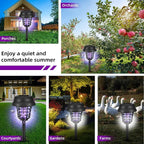 Solar Bug Zapper Outdoor Waterproof Solar Powered Mosquito Zapper Repellent Outdoor Patio,Cordless & Auto On/Off Small Fly Insect Zappers for Garden Backyard Gnat Bug Lamp for Outside,Pack of 4