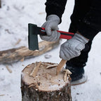 INTERTOOL Hatchet Lightweight for Camp Firewood Splitting & Kindling - Small 14" Wood Chopping Axe with Shock Absorbing Anti-Slip Handle & Sheath - Ax for Outdoor, Hiking, and Gardening - HT08-0291