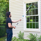 Unger Professional Connect and Clean 18” Grip Swivel Window, Glass Squeegee, and 8’ Pole, 180-Degree Pivoting Handle with Lock, Cleaning Supplies for Streak-Free Results