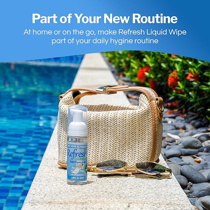Refresh Wipes Foam Value Bundle – 3 Travel Foams + 8oz Refill – Eco-Friendly Wet Wipe Alternative