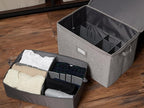 Covermates Keepsakes - Adjustable Zip-Top Storage Box - Configurable FlexGrid Compartments - Heavy Duty Polyester- Reinforced Handles - Stackable Design - Indoor Storage, Grey Heather