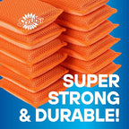 SCRUBIT Reusable Sponges for Dishes - 12 Pack Microfiber Sponges Kitchen Dish Scrubber, Machine Washable & Non-Scratch Scrubbers (Orange)