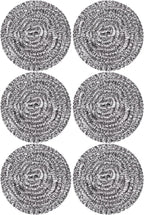 Stainless Steel Scourer Heavy Duty Scrubber Pads Steel Wool Pack of 6,40g