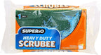 Scrubee Heavy Duty Scrub Sponge with Scouring Pad, Kitchen Dishwashing, Sink, Pot, and Frying Pan Cellulose Scrubber Sponge Non-Scratch, by Superio, 2-Pack (4.5" Sponge)