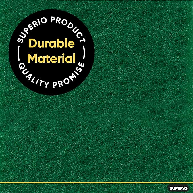 Superio Heavy Duty scouring Pads Non-Scratching Scrubber, Non-Scratch Cleaning Scrub Pads, Eco-Friendly Reusable Kitchen Scrubbing Pad, Great for Non-Stick Cookware