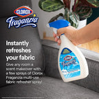 Clorox Fraganzia Refresher Spray, Morning Sky Scent - Multi-Use Fabric & Linen Freshener Spray - Odor Eliminator for Home, Upholstery, Bedding, Curtains, Room, 22 Fl Oz