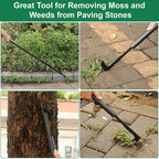 49.2” Long Handle Crack Weeder, 3 Adjustable Length Crevice Weeding Tool Manual Weeder Puller for Sidewalk, Paver, Wall Gaps, Lawn Yard Gardening Tool (Black)