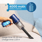 Productverse Portable Cordless Vacuum Cleaner, 22000 PA, Vacuum Cleaner with LED Light, Handheld Vacuum Cordless, Suck and Blow 2 in 1 Portable Vacuum for Car, Home, Office, pet (Blue)