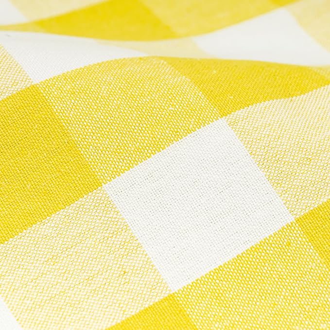 Yellow White Plaid Kitchen Towels - 6 Pack, 30"x20", 100% Cotton Gingham Dish Rags - Quick Dry, Absorbent, and Durable Checkered Tea Towels Set - Summer Kitchen Towels with Hanging Loop (6 Pack)
