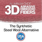 5" Abrasive Pad Hook & Loop Round Non-Woven Discs for Wood, Metal, Scuff Sanding Between Coats of Finish/Paint, Rust Removal, Deburring, Clean Metal, Medium Scuff Pads - 320 Grit - 10 Pack (Maroon)