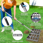 REAPALOT Lawn Leveling Rake, Lawn Leveler with Stainless Steel Long Handle, Heavy Duty Yard Level Tool for Leveling Soil, Sand Or Dirt Surfaces, Gardening Gloves Gift Included (30x10in)