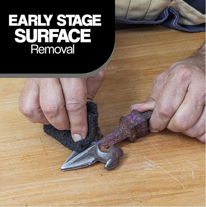 6" x 9" Non-Woven Surface Prep Scuff Pads for Wood, Metal, Surface Removal, Paint Stripping, Rust Removal, Deburring, Very Coarse Abrasive Pad for Woodworking - 150 Grit - 10 Pack (Black)