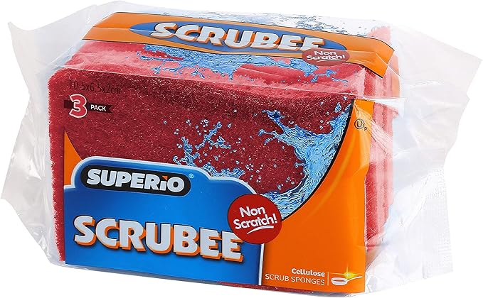 Kitchen Sponges for Washing Dishes, Non-Scratch Cellulose Dish Scrub Sponges, Cleaning Sponges for Household Use, Safe Cleaning Products, Kitchen Sponges Pack of 12, by Superio