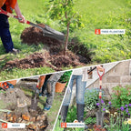 Drain Spade Garden Digging Serrated Shovel Root Saw Spades with Wooden Handle for Digging, Cutting Roots,Transplanting,Trenching, 44 inches