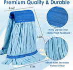 4 Pack - Large Microfiber Tube Mop 400GSM - Heavy Duty Industrial Wet Mop Head Refill,Commercial, Thick Fiber, Replacement Heads, Extra Absorbent