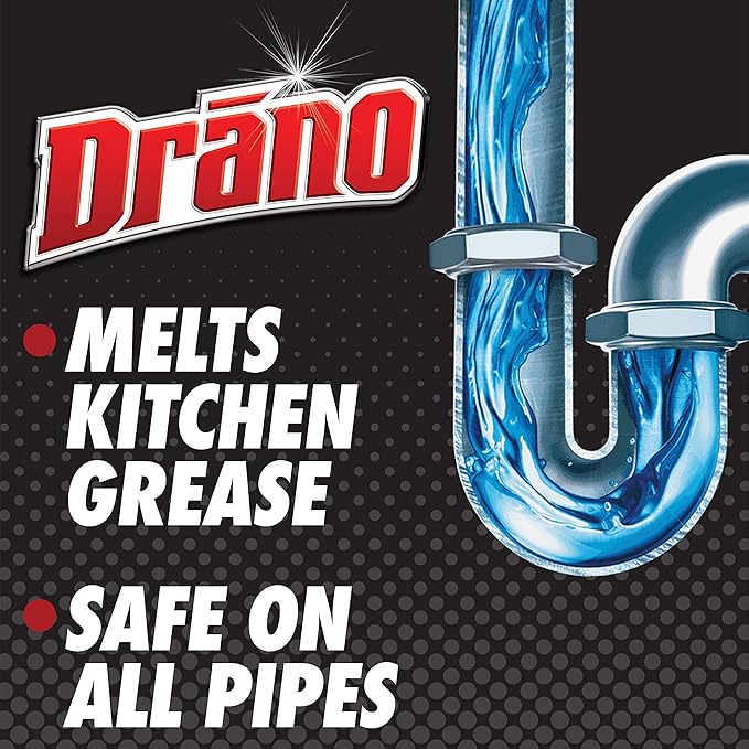 Drano Kitchen Granules Clog Remover, Commercial Line, 17.6 oz (Pack of 2)